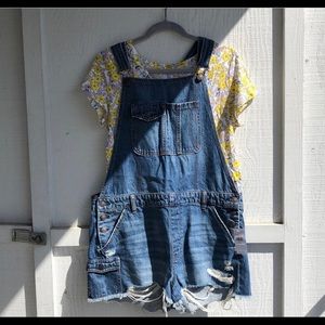 American eagle overall shorts